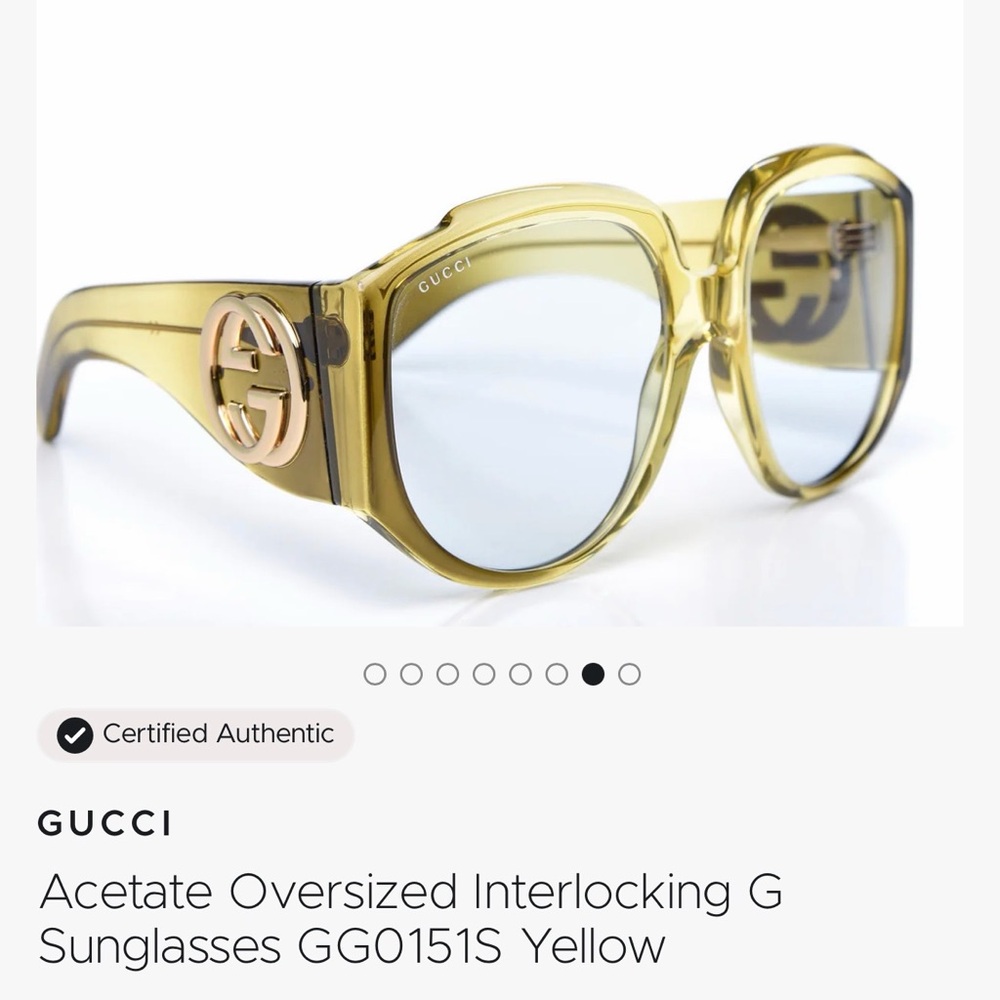 Gucci Gold Sunglasses with Burgundy Case